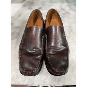 ECCO Men’s Brown Leather Loafers Size EU 45 US 11-11.5 Extra Width Comfort